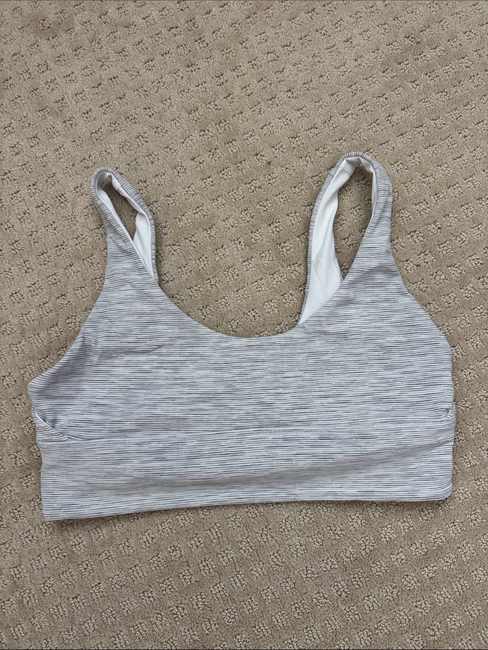 lululemon athletica Light Grey Striped Sports Bralette